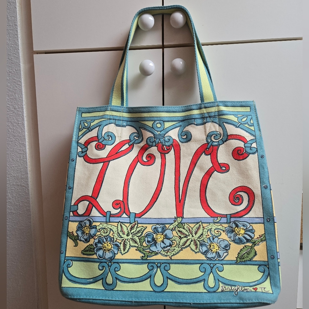 Brighton "A Winter's Love" Canvas Tote Bag By Tom Clancy 16"X15"X8"